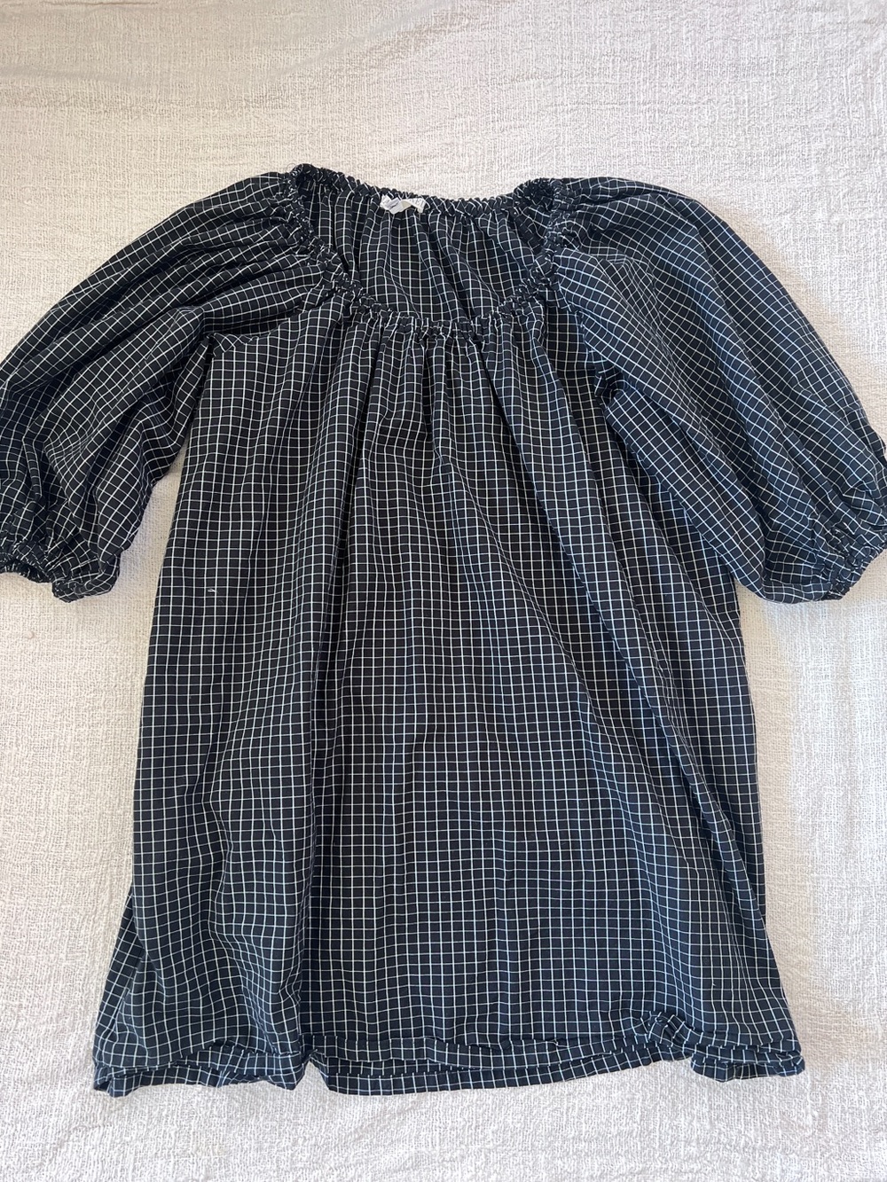 LA Relaxed Black and White Windowpane Dress